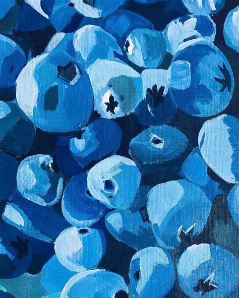 Blueberries Acrylic Painting By Sierra Acrylic Painting Canvas