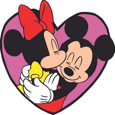 Mickey Minnie Kissing Color Cartoon Customized Wall Decal Custom