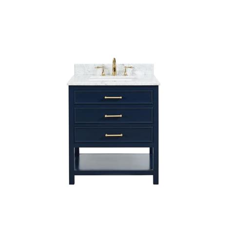 This show stopping piece will add the drama and elegance your bathroom has been waiting for. allen + roth Presnell 31-in Navy Blue Single Sink Bathroom ...