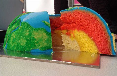 Earth Cake With Inner Core Outer Core Mantle And Crust