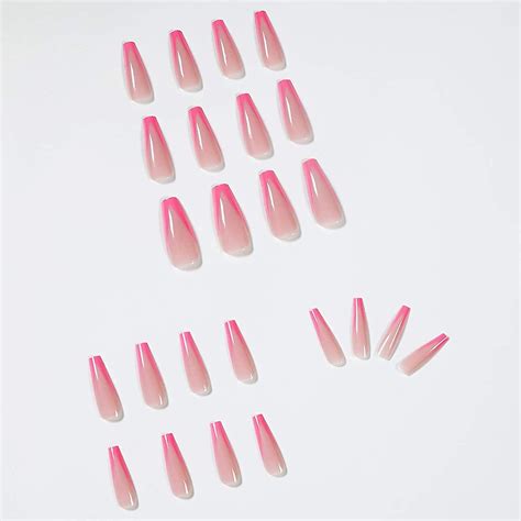 Dhrs Pcs Press On Nails Coffin For Women Extra Long Fake Nails Glue On Nails Butterfly Fal