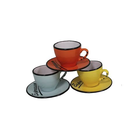 Maybe you would like to learn more about one of these? French Red Orange Grey Blue White Espresso Cups Saucer ...