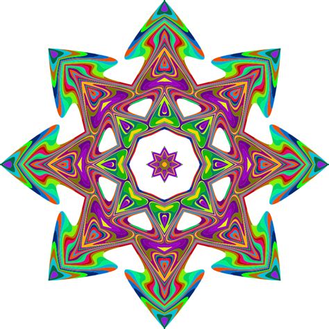 Psychedelic Geometric Star Openclipart
