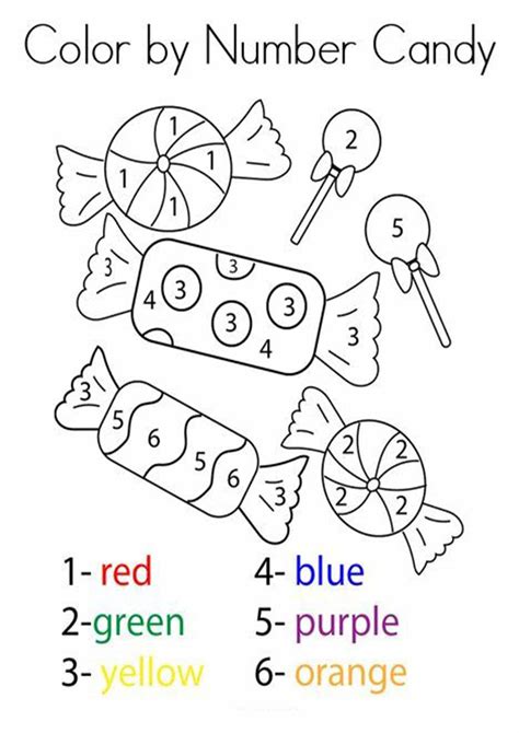 Kindergarten Color By Number Printable Worksheets