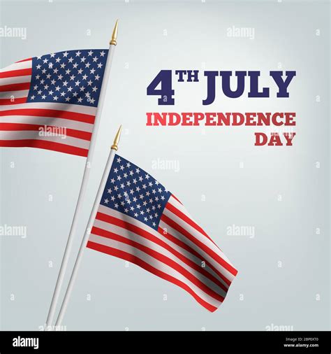 Happy 4th Of July Usa Independence Day Waving Flag Of The America 3d