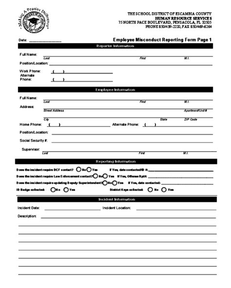 2022 Employee Misconduct Form Fillable Printable Pdf And Forms Handypdf