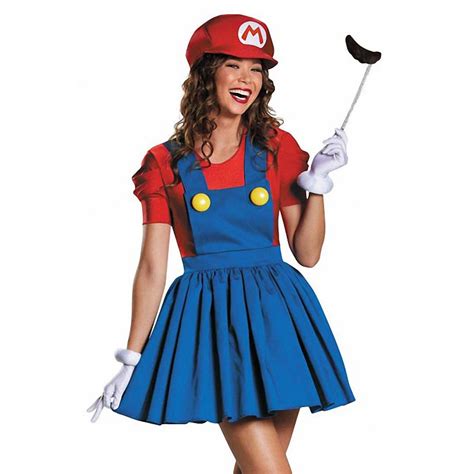 Super Mario Brothers Deluxe Disguise Womens Mario Skirt Version Adult