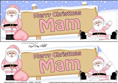 Large Dl Merry Christmas Mam With Santa 3d Decoupage Cup893808359