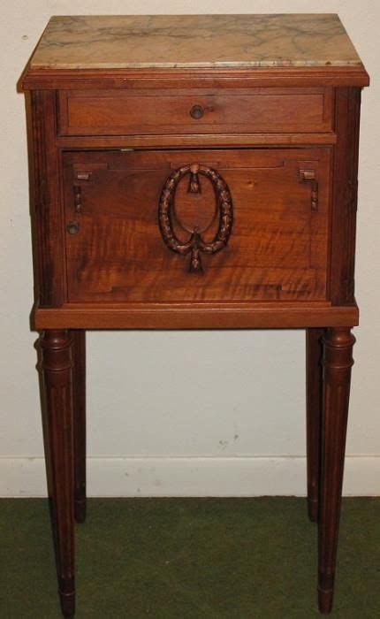 The distressed french walnut finish will make this gorgeous piece the center of attention with your cigars on full display thanks to the tempered. Antique Marble Top Smoke Stand w/Drawer above Enamel Lined ...