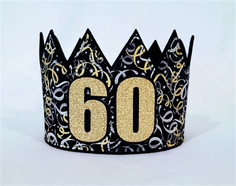 60th Birthday Crown 60th Birthday Hat Gold 60th Crown Gold Etsy