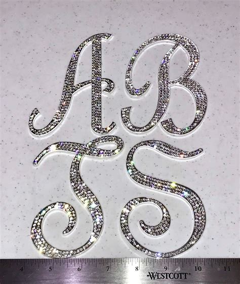 Large SILVER GOLD Rhinestone LETTERS Rhinestone Etsy Rhinestone Letters Rhinestone
