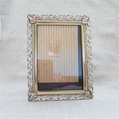 5 X 7 Gold Metal Picture Frame Ornate Pierced Etsy Metal Picture