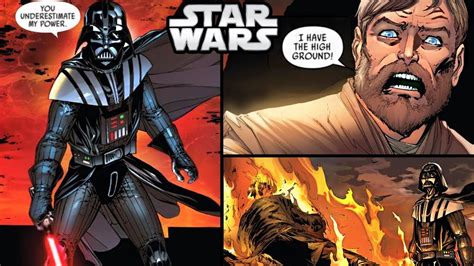 Darth Vader Kills Obi Wan On Mustafar Canon Star Wars Comics