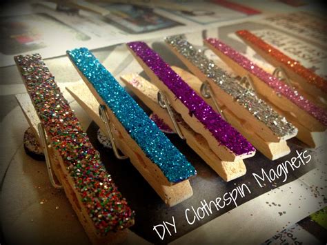 52 Weeks Of Pinterest Week 8 Glittery Clothespin Magnets