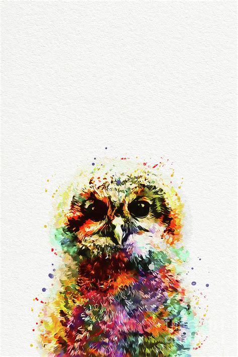 Baby Owl Painting Digital Art By Nikolay Radkov Fine Art America