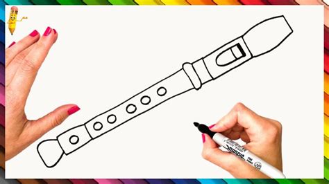 How To Draw A Flute Step By Step Flute Drawing Easy