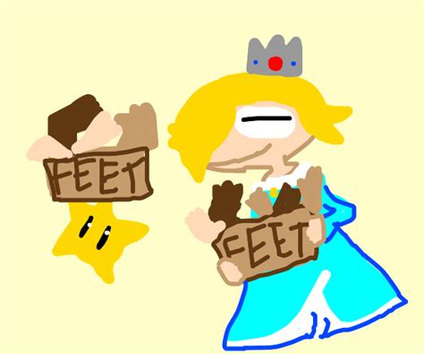 Here, they are more common than they are in super mario bros. Princess Rosalina's feet - Drawception