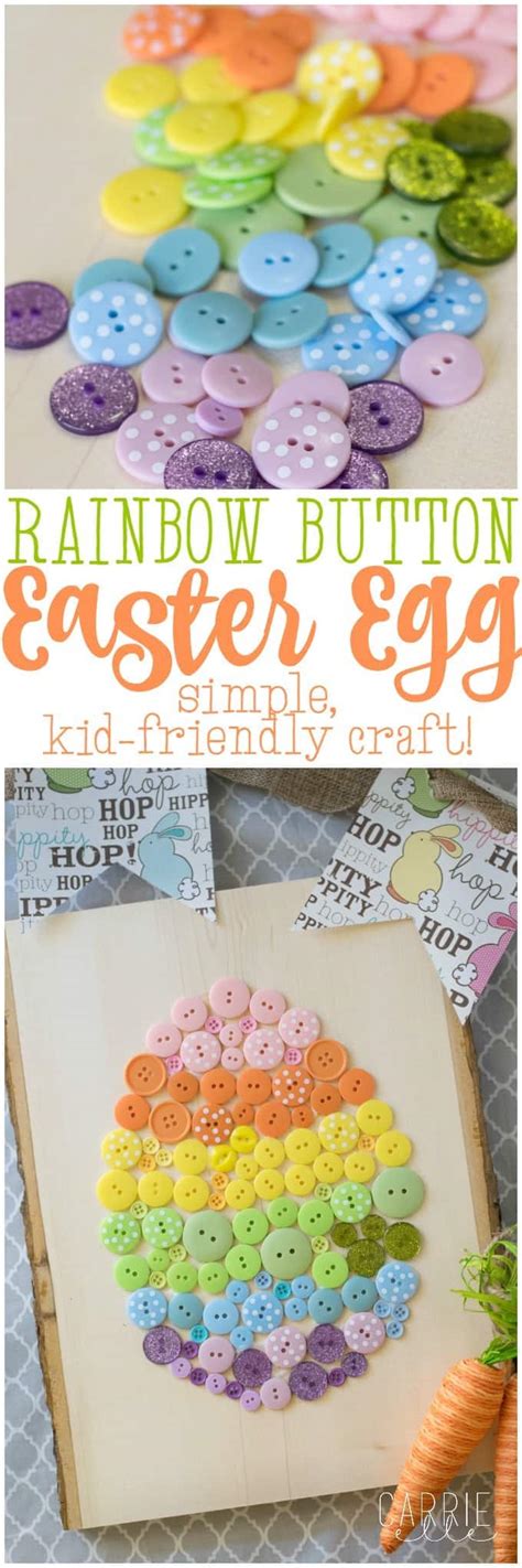 Easy Easter Craft Button Easter Egg Carrie Elle