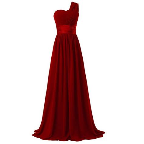 Hawee Womens One Shoulder Chiffon Long Evening Dress Floor Length