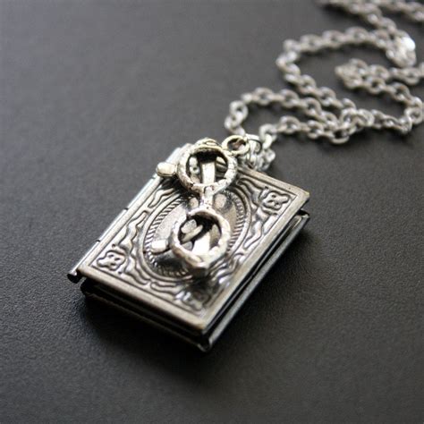 Find great deals on ebay for picture locket necklace. Book Locket Necklace Antique Silver Book Worm Pendant Necklace