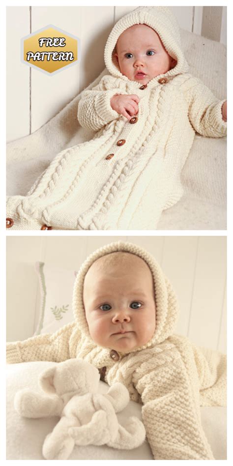 Knit Baby Bunting Coat Free Knitting Patterns