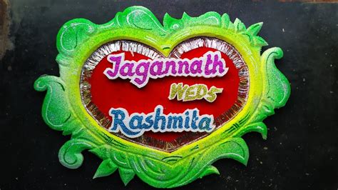 thermocol design for wedding name plate || ramkrushna arts - YouTube