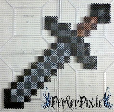 Minecraft Stone Sword Perler Beads By Perlerpixie Minecraft Beads
