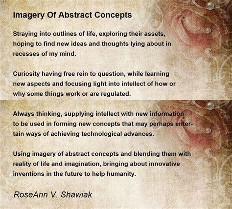 Imagery Of Abstract Concepts Imagery Of Abstract Concepts Poem By