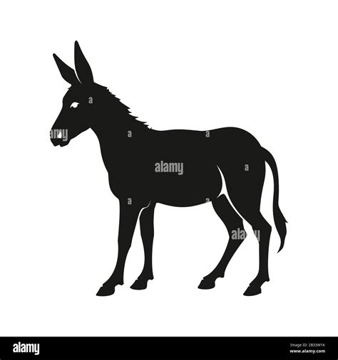 Donkey Silhouette Isolated Icon Vector Illustration Design Stock Vector