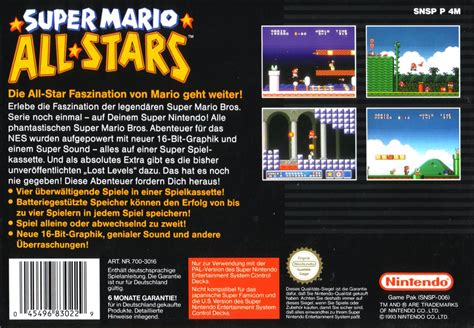 Super Mario All Stars 1993 Snes Box Cover Art Mobygames