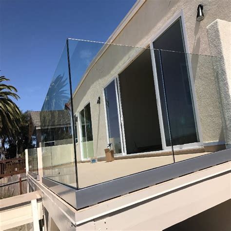 Aluminum Decking Balustrade U Channel Glass Railings For Balcony