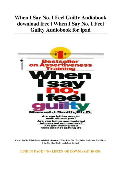 When I Say No I Feel Guilty Audiobook Download Free When I Say N