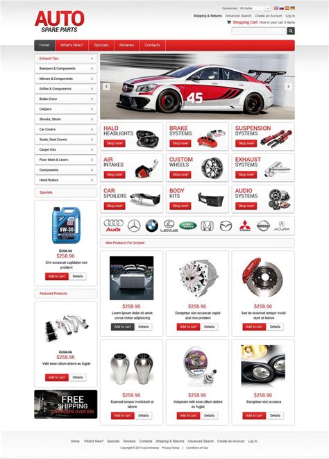 Auto Parts Oscommerce Templates And Themes Free And Premium Free