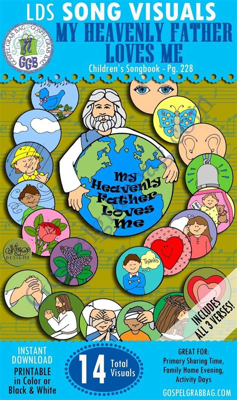 song my heavenly father loves me visuals etsy primary singing time singing time lds