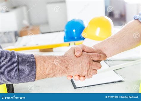 Construction Engineers Handshake Stock Photo Image Of Experts