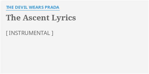 The Ascent Lyrics By The Devil Wears Prada