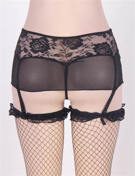 Sexy Lace Mesh Garters Suspenders Fit For Stockings With G String Ohyeahlady