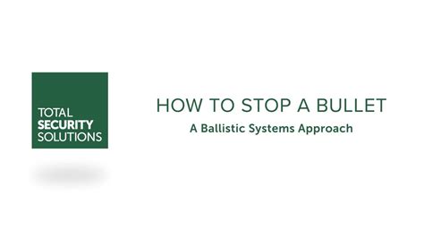 How To Stop A Bullet A Ballistic Systems Approach Youtube