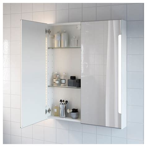 Bathroom mirror ideas for a small bathroom. STORJORM Mirror cabinet w/2 doors & light, white, 31 1/2x5 ...