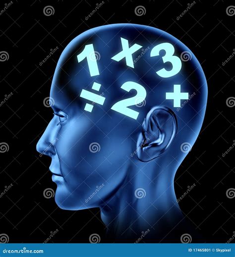 Math Brain Calculating Head Symbol Royalty Free Stock Photography