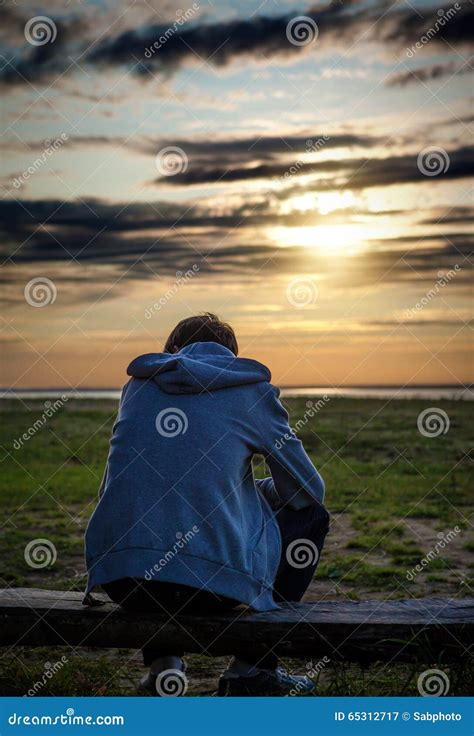 Sad Young Man Stock Image Image Of Rear Looking Lonely 65312717