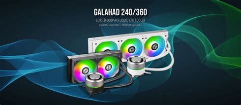 Lian Li Galahad Aio240 Rgb Black Dual 120mm Addressable Rgb Fans Aio