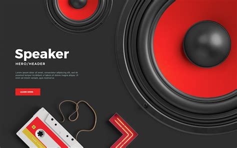 Premium Psd Music Speaker Hero Header Custom Scene