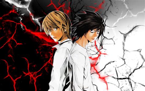Download L Death Note Light Yagami Anime Death Note Hd Wallpaper