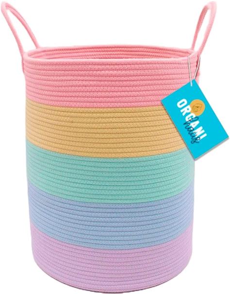 Organihaus Rainbow Basket Extra Large Cotton Rope Storage Basket W