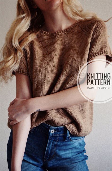 Knitting Pattern Knit Tee Pattern Easy Knit Shirt T Shirt Etsy