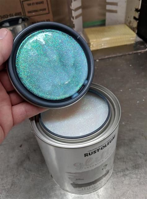 Rust Oleum Brush On Glitter Paint Iridescent Clear Quart Size Etsy