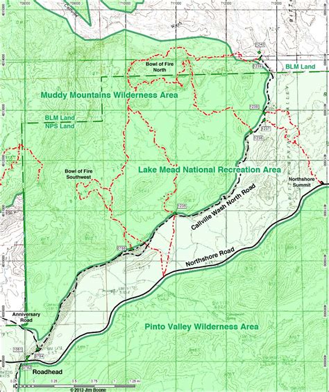Backroads Around Las Vegas Lake Mead Nra Callville Wash North Road Map
