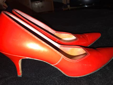 Vintage Red Patent Leather High Heelsanthony Dalezzio High Heels Red