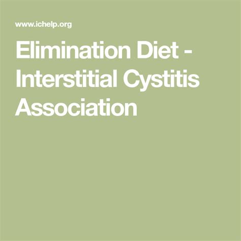 Elimination Diet In 2020 Cystitis Elimination Diet Interstitial